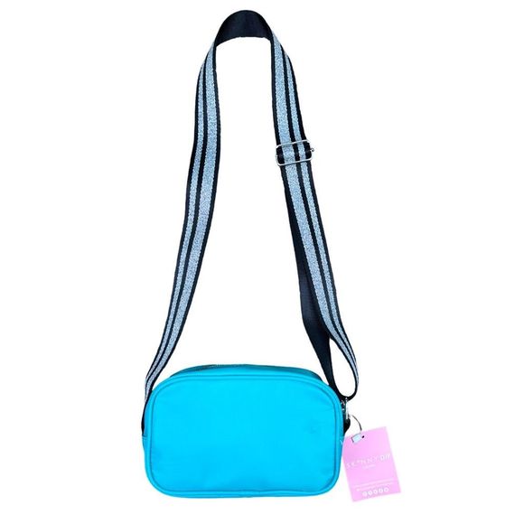 SkinnyDip London Millie Hearts Nylon Turquoise Camera Bag - 8" x 5" x 3” - Picture 6 of 6